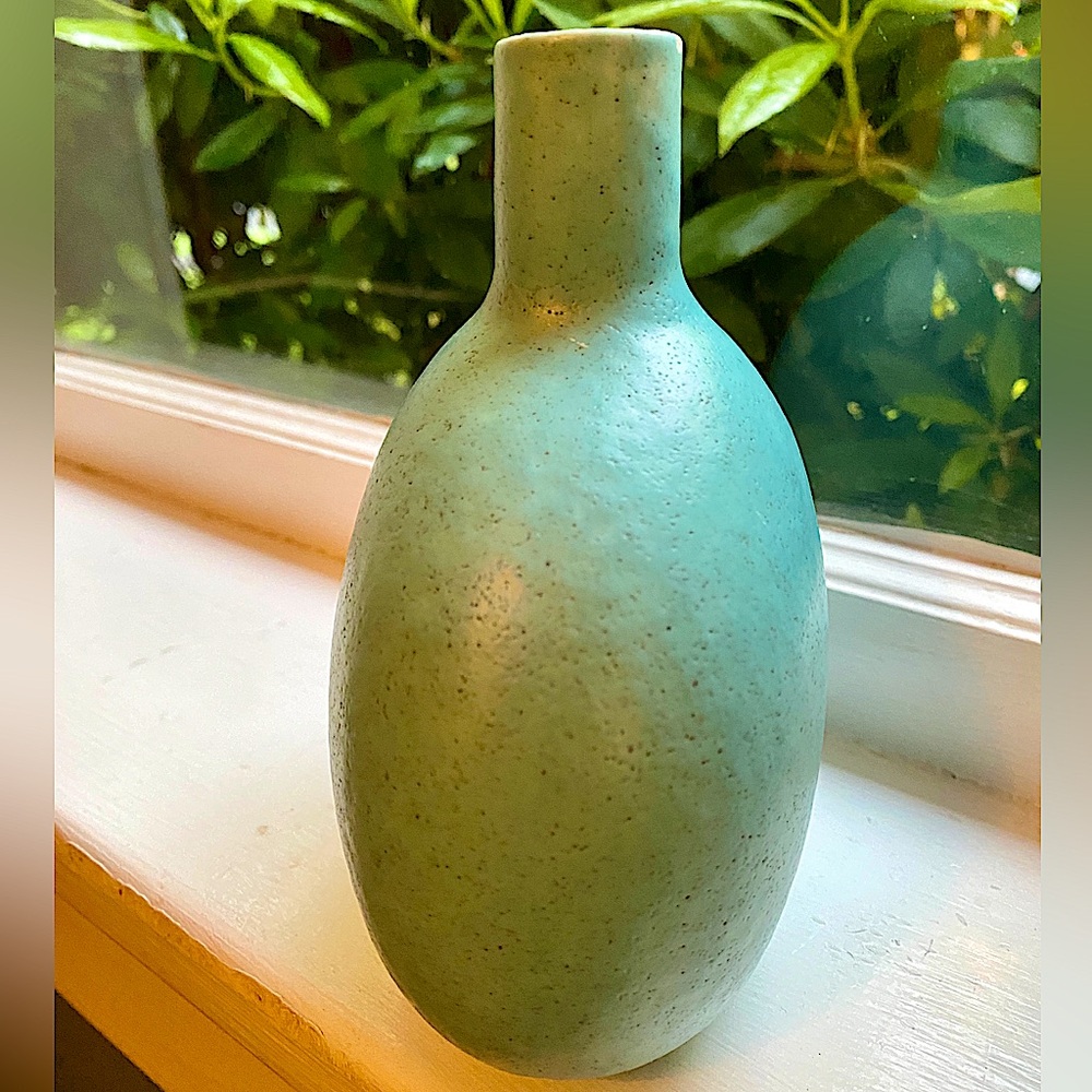 Jaru of California pottery vintage mcm speckled blue vase - Picture 3 of 7